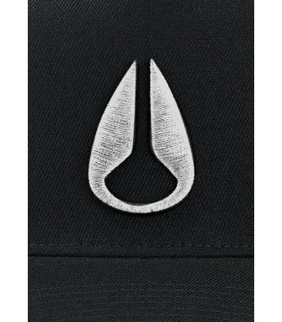 Gorra nixon deep donw negra logo blanco