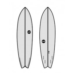 Tabla de surf Manual Point fish clear resin 6.8 white
