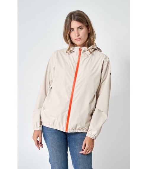Chubasquero Batela impermeable mujer termosellado corto beige
