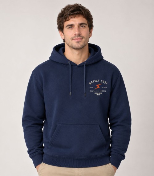 Sudadera capucha Watsay eco organica rayo navy